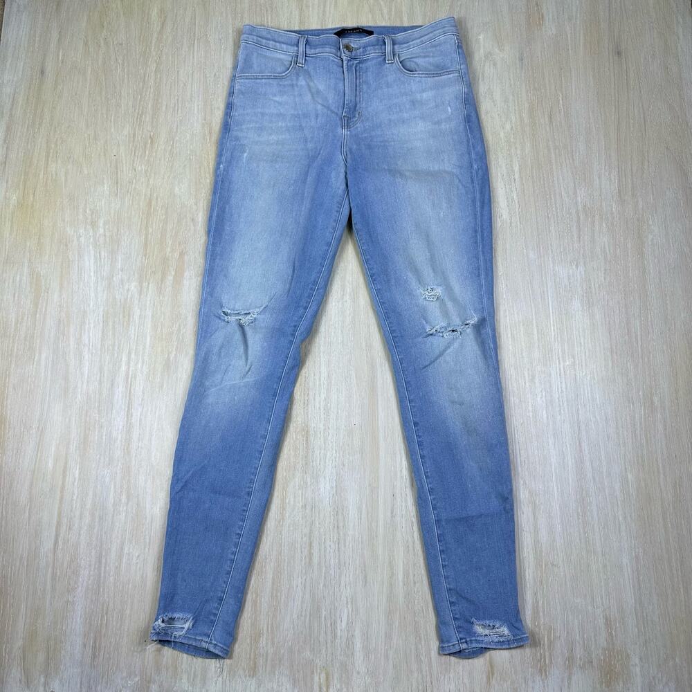 J Brand Maria Superstar Destr High Rise Distressed Skinny Leg Denim Jeans 29